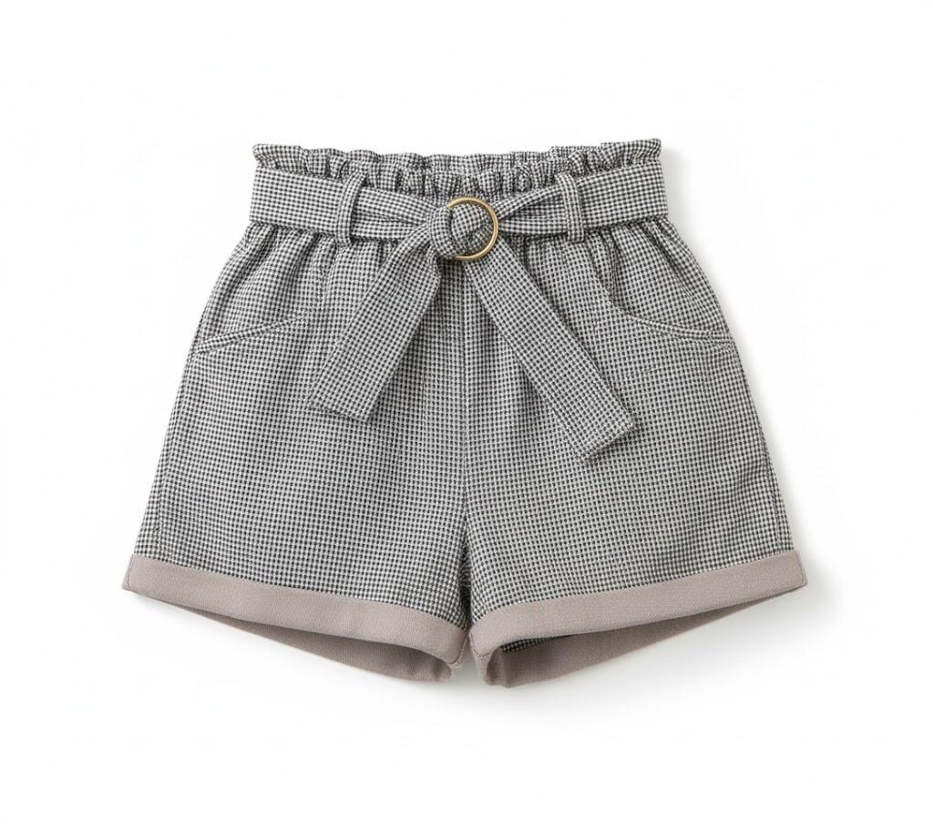 Custom Girls’ High-Waist Shorts | 230G Cotton Stretch Fabric | OEM & ODM