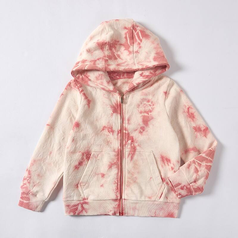Pflanzenfarben Bindebatikt Kinders Hoodie mit Reißverschluss