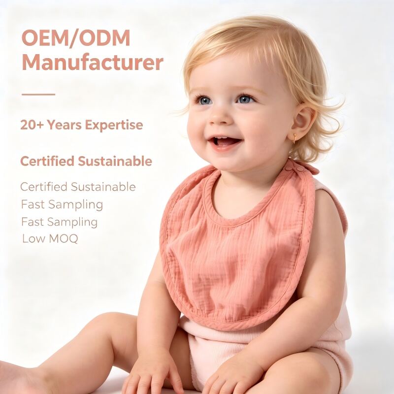 Fabrikant van op maat gemaakte biologische babydoekjes | Voedingsdoekje voor zuigelingen van plantengeverfd mousselinekatoen voor OEM, ODM en eigen merkmerken