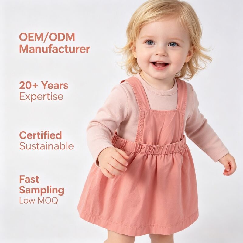 Vestido-Pinacoteca de Algodão para Bebê, Saia Suspensória Tingida com Plantas para Crianças Pequenas, Personalizável, OEM e ODM | Fabricante Sustentável de Vestidos para Bebê Menina
