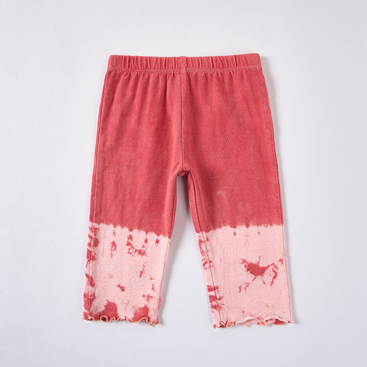 Plant-Dyed Dip-Dye Lettuce-Edge Leggings for Brand Customization