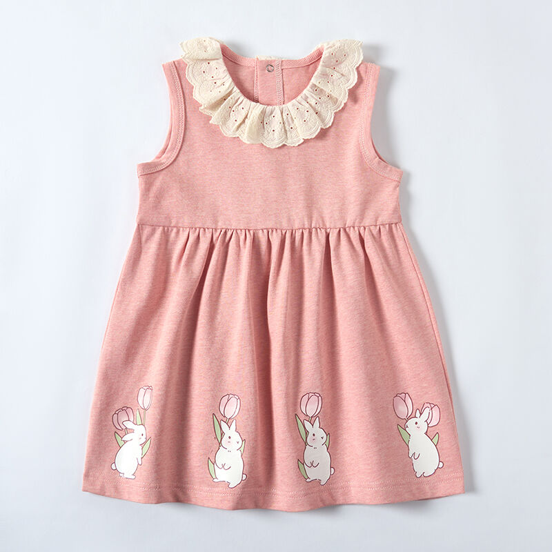 Eco-Dyed Baby Sleeveless Dress with Ruffled Collar