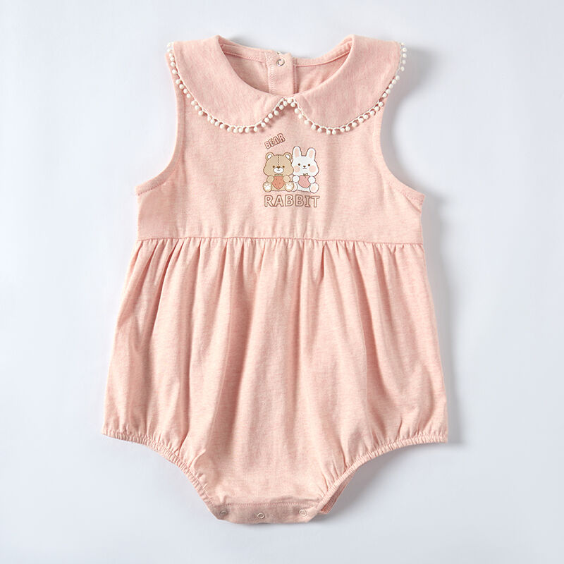 Pink Madder Sappanwood Dyed Sleeveless Baby Romper Dress