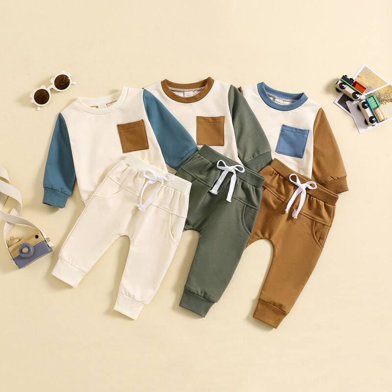Kinder-Casual-Fleecejacke Zweiteiliges Set aus Bio-Baumwolle