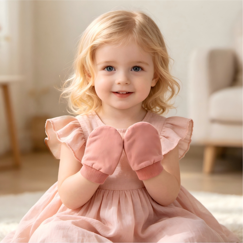 Ensemble bonnet et mitaines pour bébé en coton biologique – Bonnet ours pour nourrissons teint à base de plantes et mitaines anti-rayures, destiné aux marques soucieuses de l'environnement – Fabricant de couvre-chefs pour nouveau-nés sous marque propre (OEM) ou conception sous marque propre (ODM) personnalisé