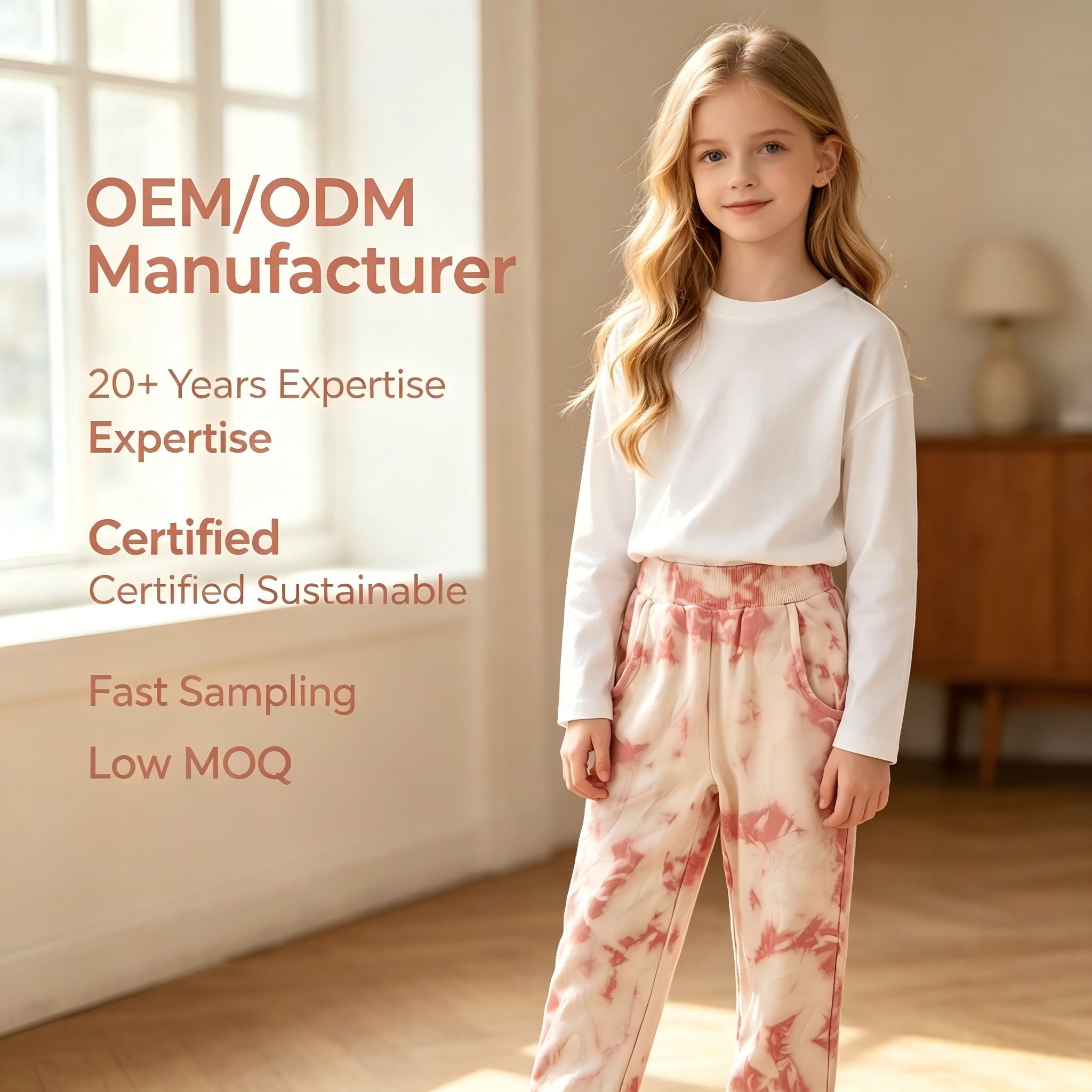 OEM ODM Kids Cotton Plant Dyed Jogger Pants | Custom Tie Dye Children’s Sweatpants Manufacturer | Sustainable Baby & Kids Clothing Supplier