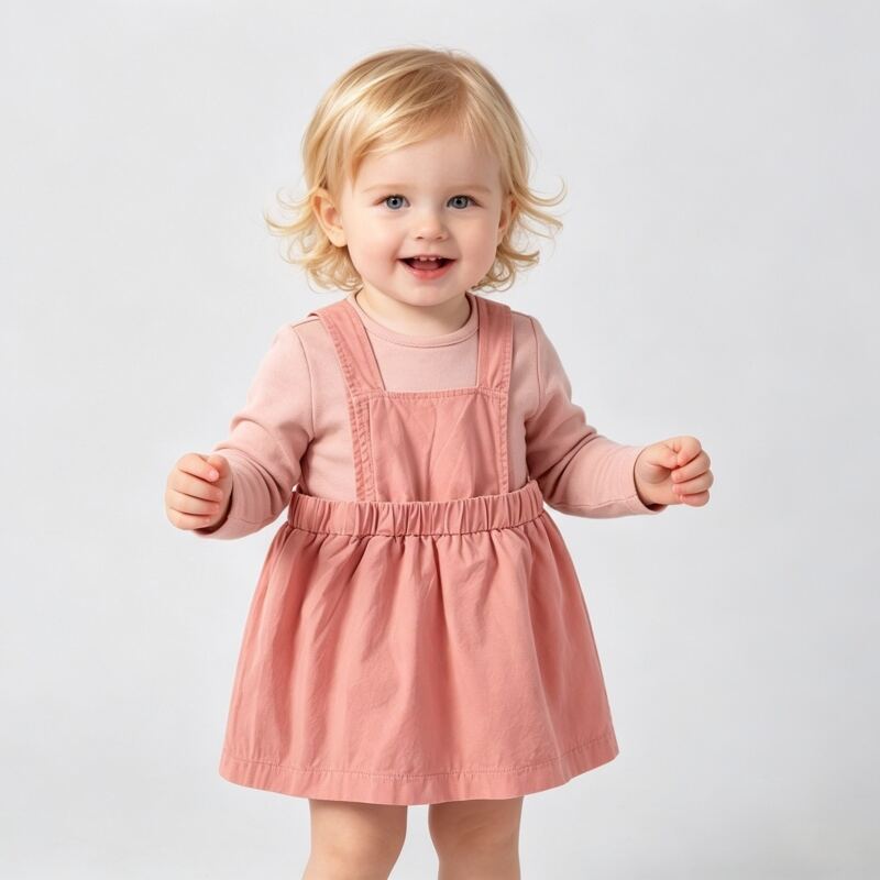 Vestido-Pinacoteca de Algodão para Bebê, Saia Suspensória Tingida com Plantas para Crianças Pequenas, Personalizável, OEM e ODM | Fabricante Sustentável de Vestidos para Bebê Menina