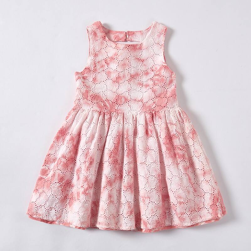 Plant-dyed Tie-dye Hollow Girls Dress