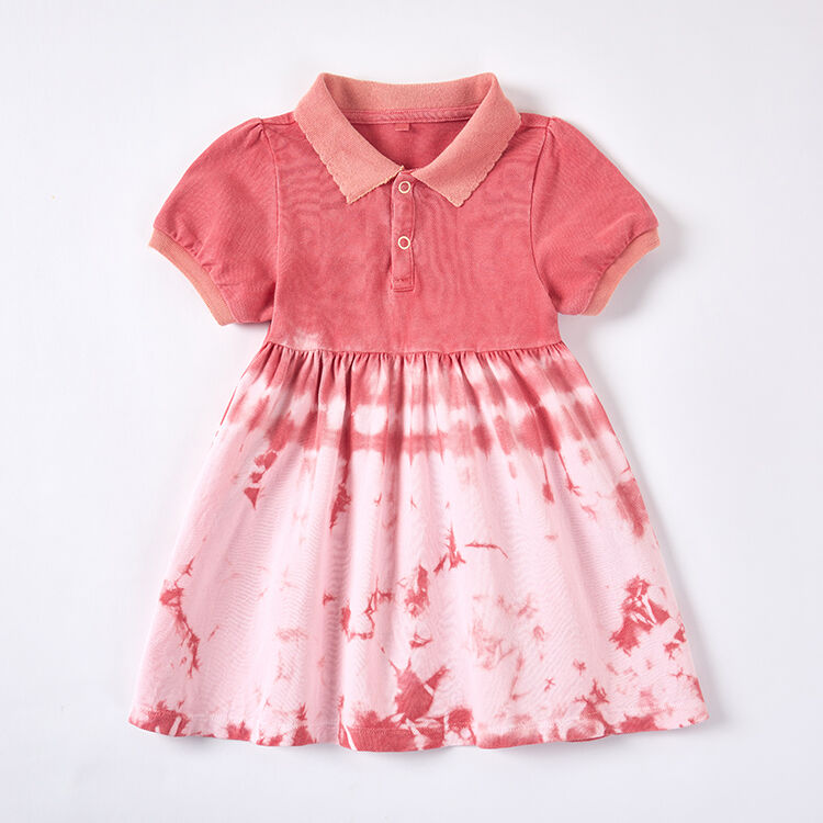 Plant-Dyed Tie-Dye Polo Dress | Sustainable Puff Sleeve B2B