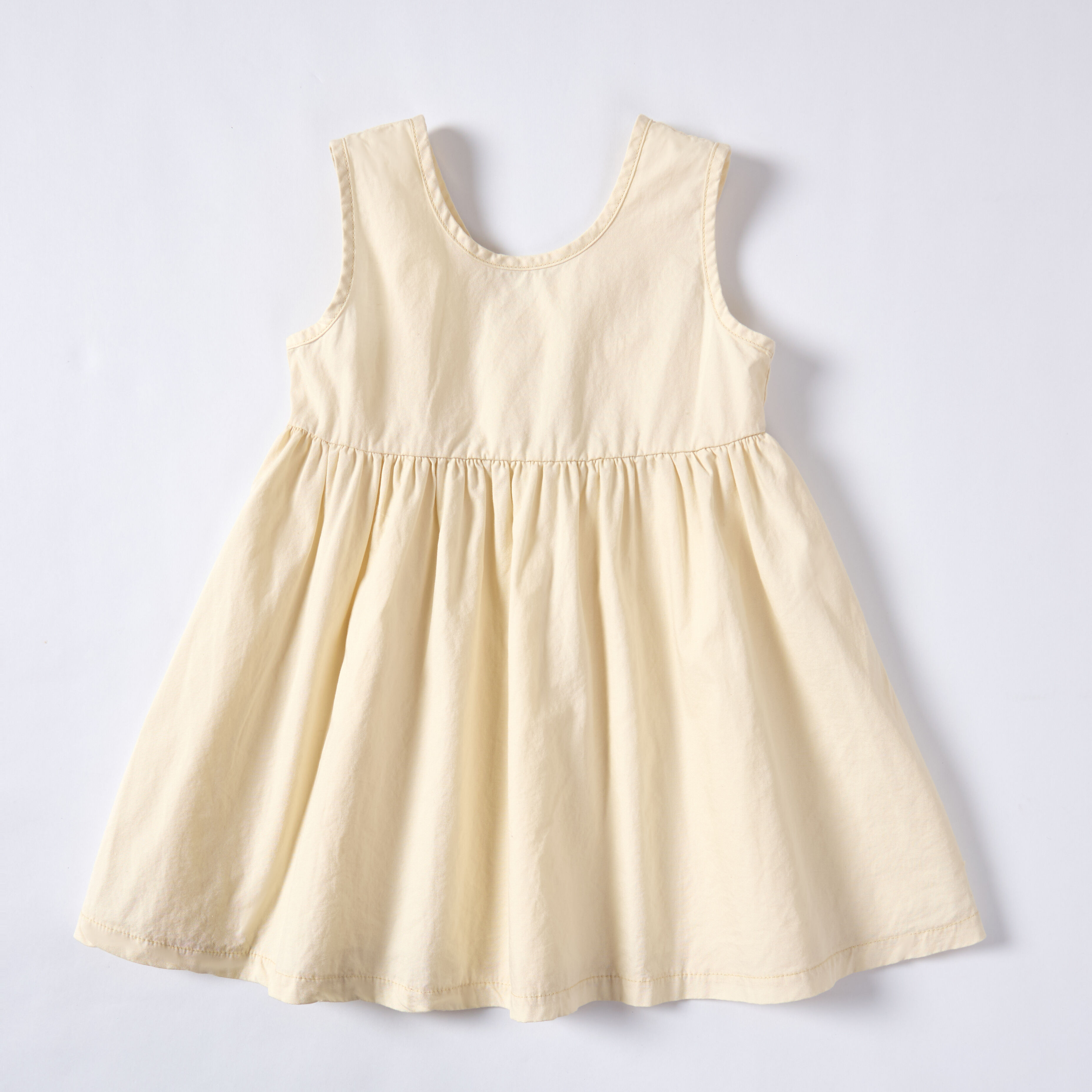 Light Yellow Sappanwood Madder Pomegranate Peel Dyed Sleeveless Baby Dress