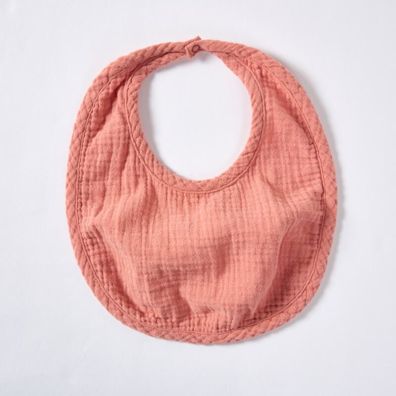 Sustainable & Unique: Organic Plant-Dyed Muslin Baby Bib for Brand Customization