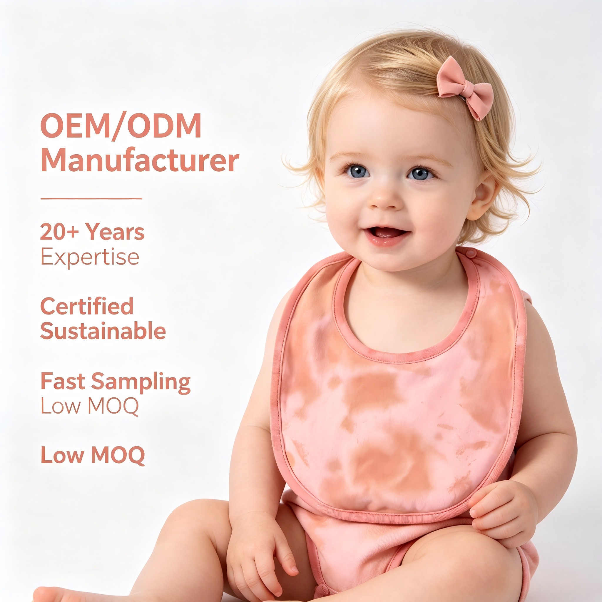 Bavoir bébé en coton biologique avec motif tie-dye, fabrication sur mesure (OEM/ODM) | Fabricant de bavoirs pour nourrissons teints aux plantes | Fournisseur de bavoirs bébé personnalisés écologiques | Bavoir doux et absorbant pour nouveau-nés, destiné aux produits bébé durables sous marque privée