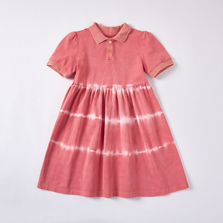 Plant-Dyed Banded Tie-Dye Polo Dress | Sustainable B2B Supply