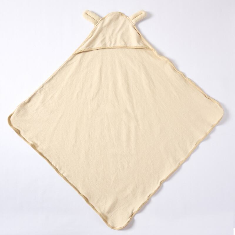 Organic Cotton Hooded Baby Blanket Plant-Dyed Newborn Swaddle Wrap Custom OEM ODM Baby Receiving Blanket Manufacturer
