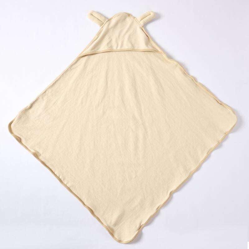 Organic Cotton Hooded Baby Blanket Plant-Dyed Newborn Swaddle Wrap Custom OEM ODM Baby Receiving Blanket Manufacturer