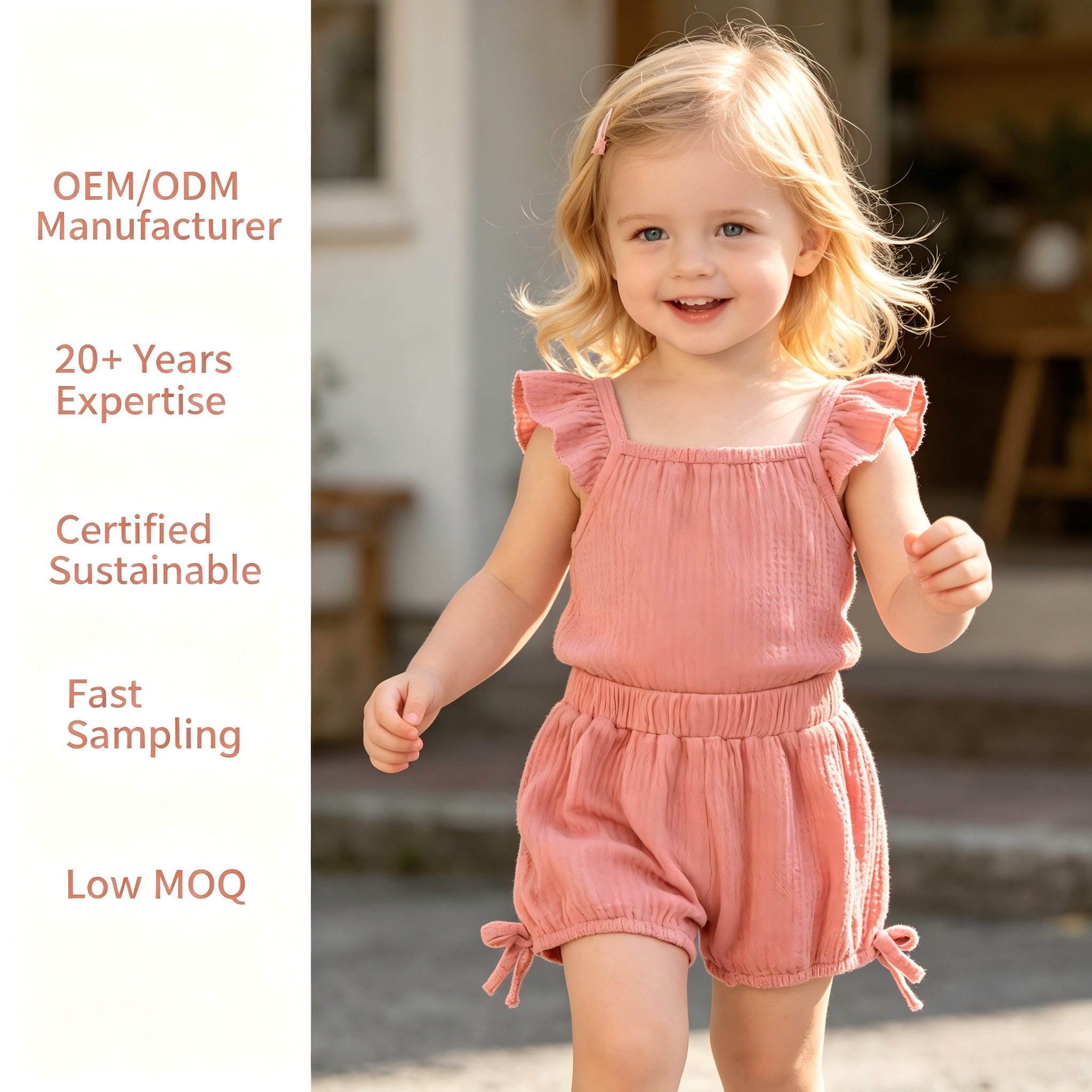 OEM/ODM 100% Cotton Double-Layer Wrinkled Gauze Baby Bubble Shorts | Eco-Friendly Plant-Dyed 135gsm Toddler Bloomers | Custom Sustainable Botanical Dye Infant Summer Shorts with Side Bows Wholesale