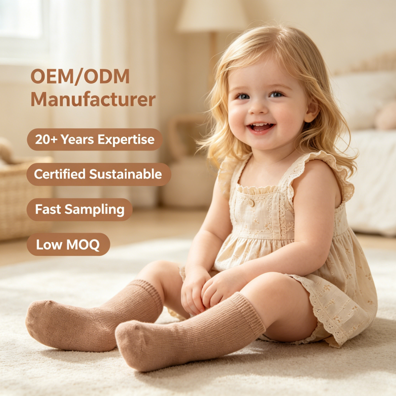 Meias para bebê em algodão e elastano caneladas OEM/ODM | Meias curtas infantis tingidas com corantes vegetais ecológicos | Meias caneladas macias e respiráveis para crianças pequenas, adequadas para marca própria | Meias sustentáveis e não tóxicas tingidas com corantes vegetais | Fabricante personalizado por atacado
