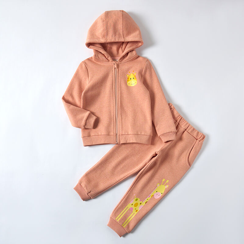 Orange Madder Flower and Sophora Japonica Flower Dyeing 2-Piece Hoodie & Sweatpant Set