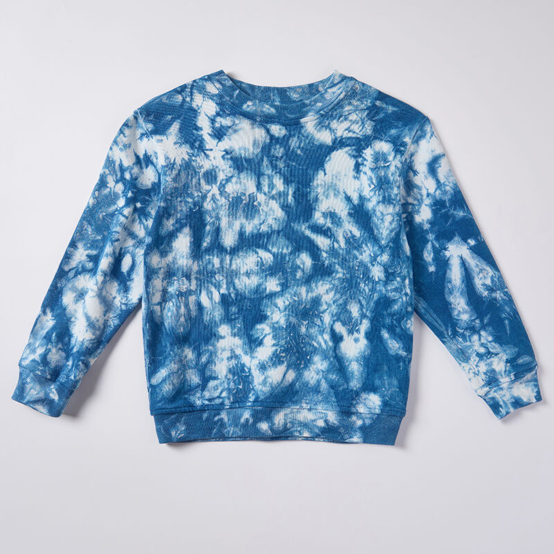 Indigo Tie-Dye Crewneck Sweatshirt - Sustainable & Non-Toxic
