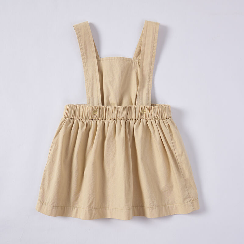 Khaki Sappanwood Pomegranate Peel Dyed Baby Overall Dress
