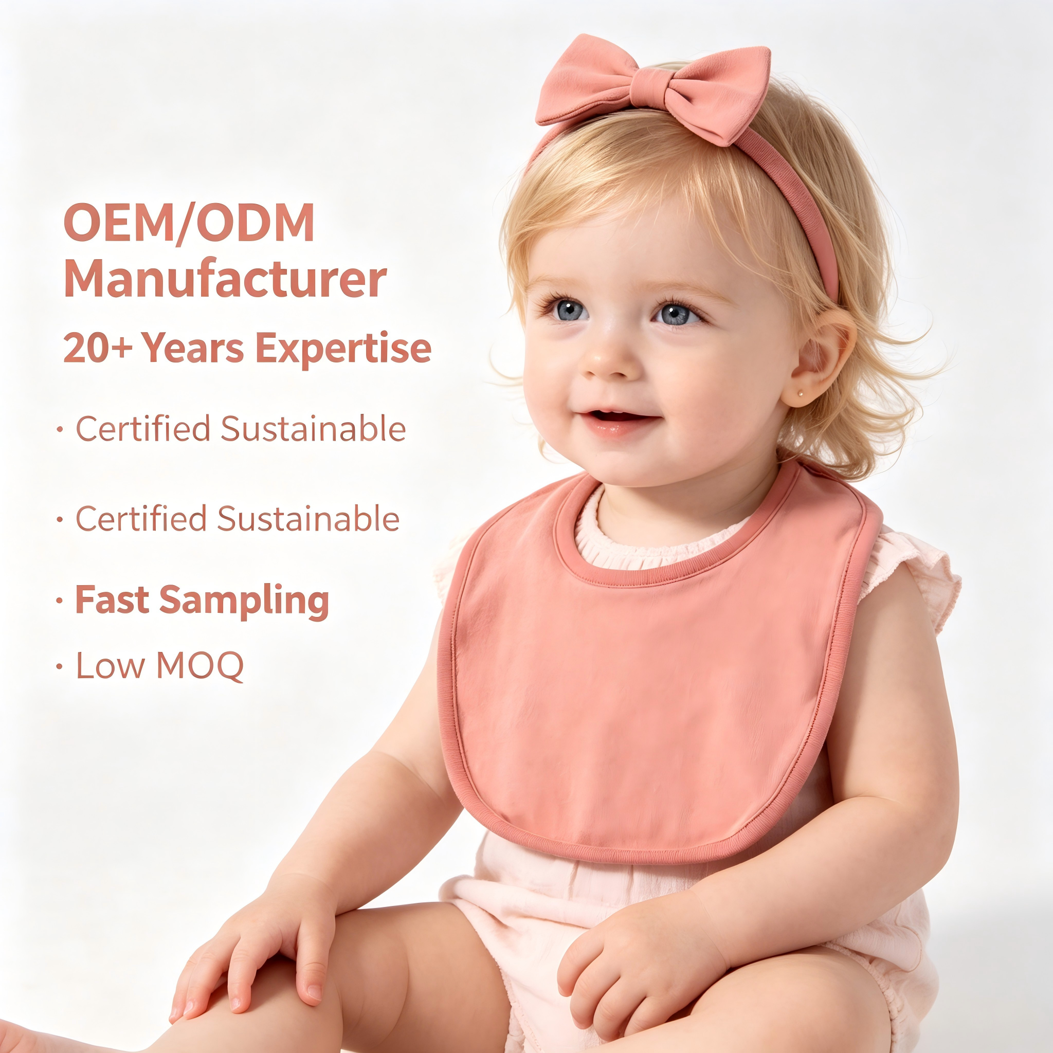 Bavoir bébé personnalisé en coton biologique, teint aux plantes, doux et absorbant pour nourrissons, bavoir anti-bave pour nouveau-nés écologique, bavoir uni pour bébé, fabrication sur mesure (OEM/ODM), fabricant d’accessoires bébé