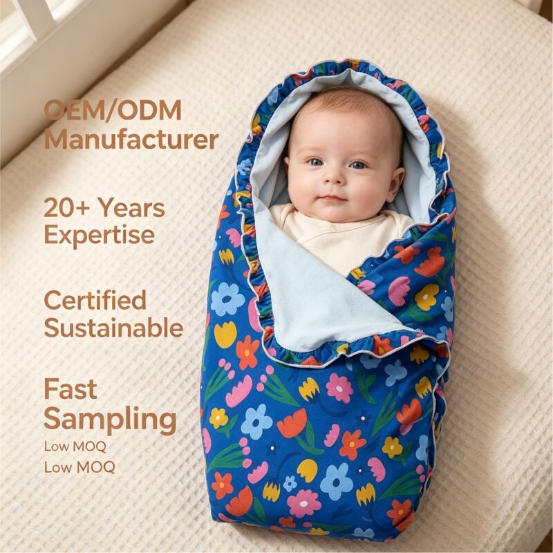 Custom Floral Baby Swaddle Blanket Manufacturer | OEM ODM Soft Infant Receiving Blanket for Baby Brands
