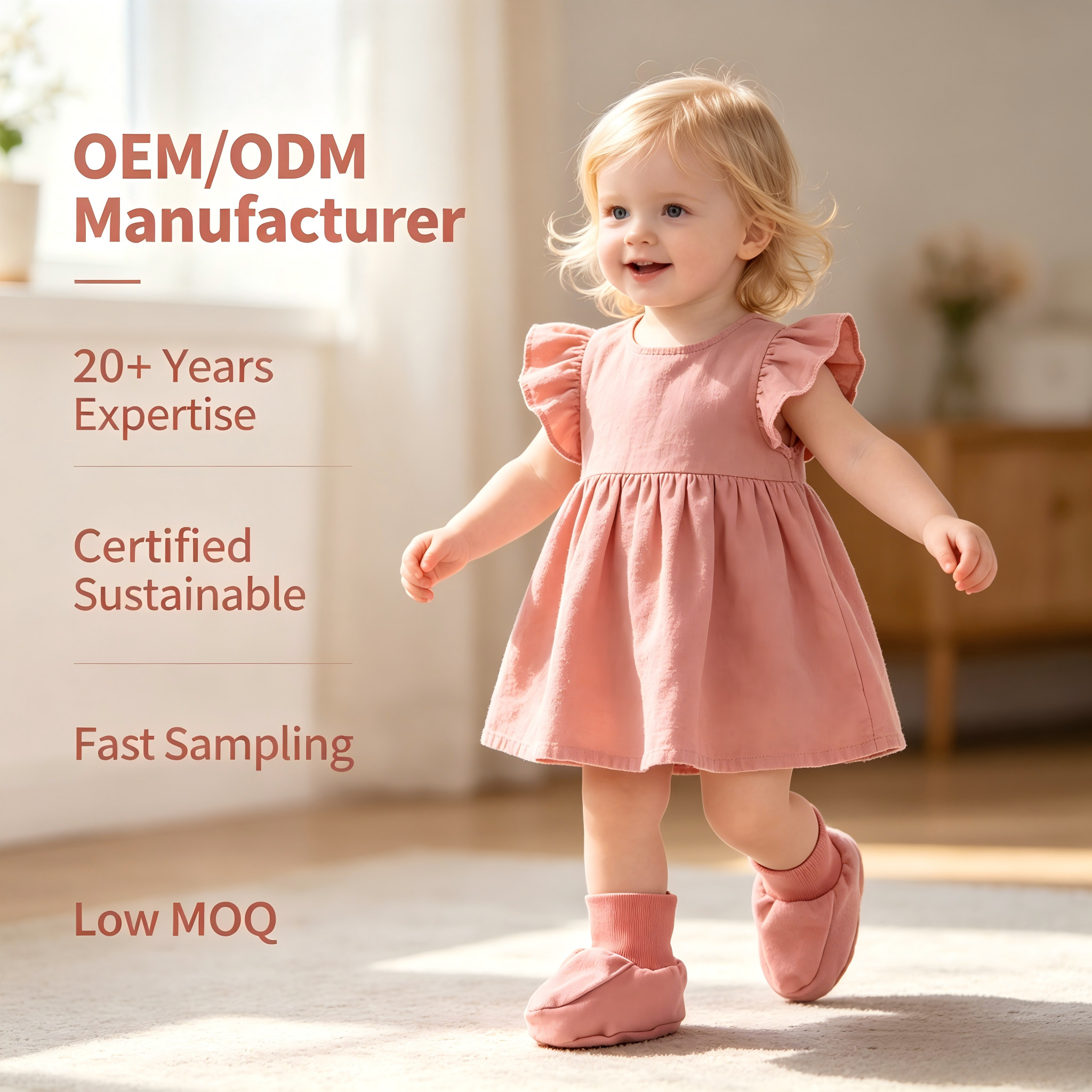 Pantufinhas de Bebê em Algodão Orgânico — Primeiras Sapatilhas Infantis Tingidas com Plantas Sustentáveis — Fabricante Personalizado OEM/ODM de Sapatinhos Macios com Solado Aderente para Recém-Nascidos