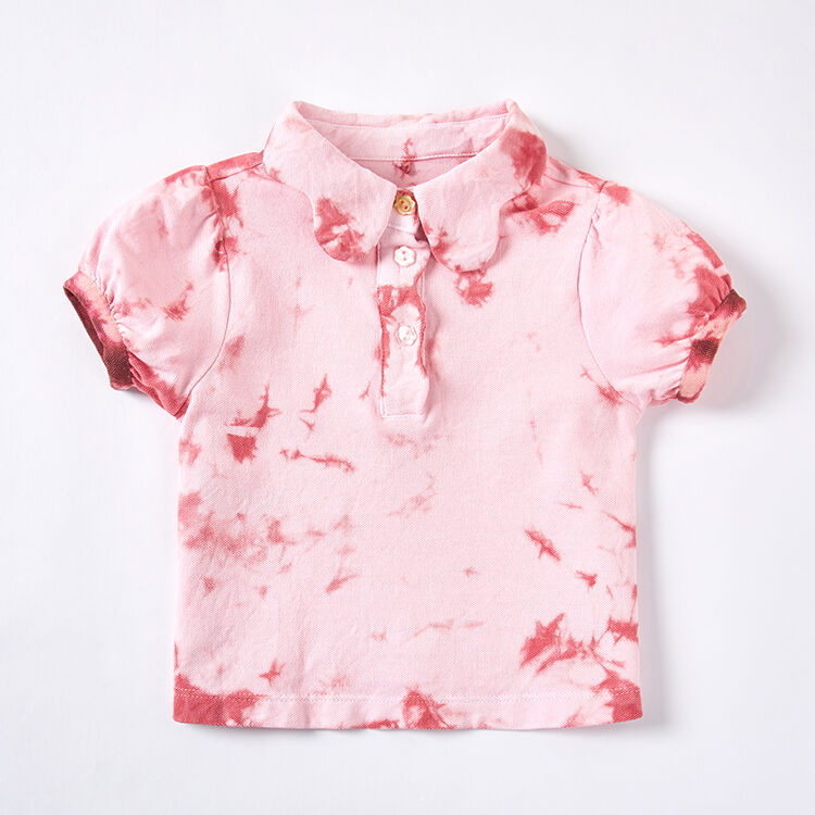 Eco-Friendly Plant-Dyed Peter Pan Collar Polo | Unique Puff Sleeve