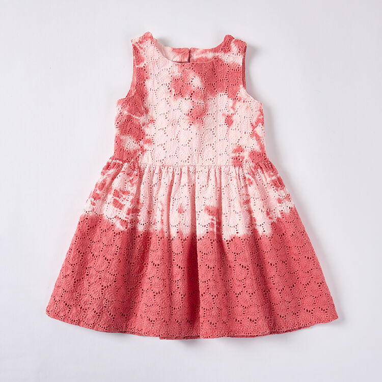 Eco-Chic Plant-Dyed Eyelet Dress | Sustainable & Unique Design