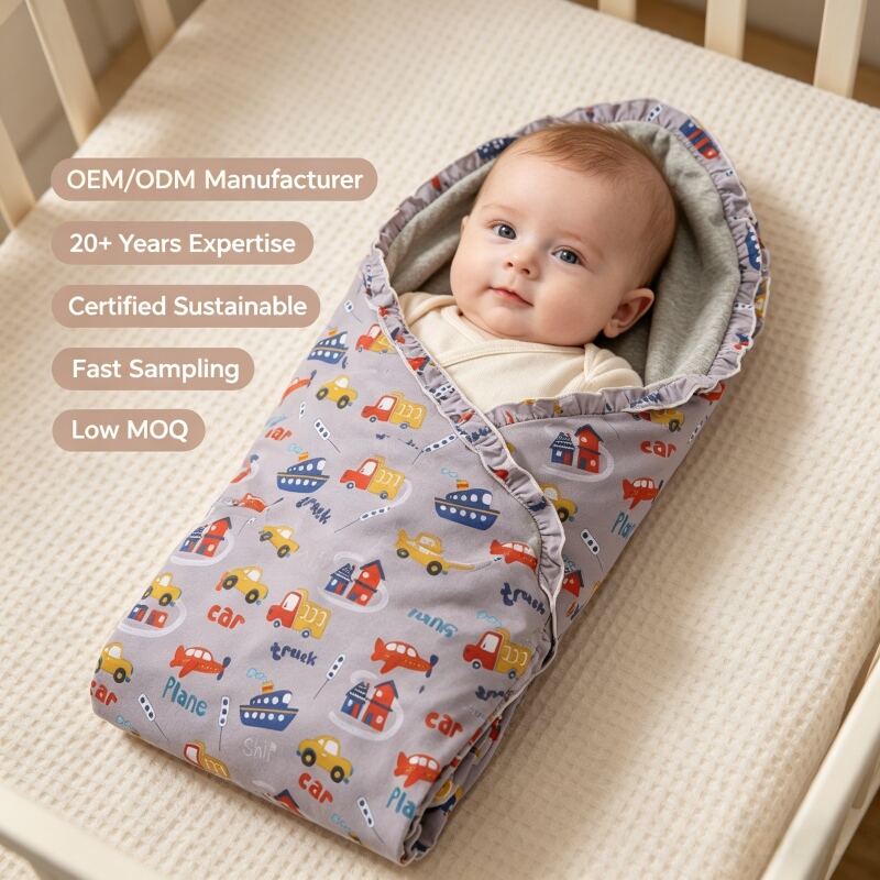 Custom Vehicle Print Baby Blanket Manufacturer | OEM ODM Infant Receiving Blanket Supplier