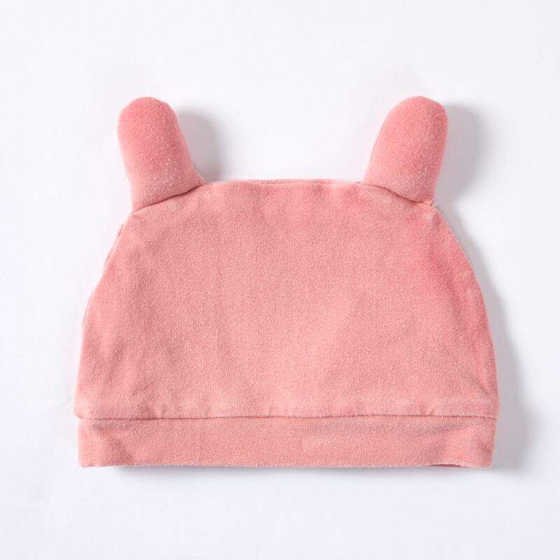 Organic Cotton Baby Beanie Hat OEM ODM | Plant Dyed Pink Infant Bear Ear Cap Manufacturer | Soft Newborn Baby Hat Supplier | Eco-Friendly Custom Baby Cap for Private Label Sustainable Babywear Brands
