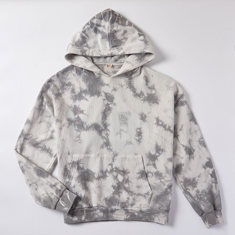 Eco-Dyed Tie-Dye Hooded Sweatshirt with Unique Pattern