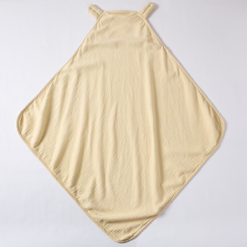 Custom Organic Hooded Baby Blanket Manufacturer | Plant Dyed Muslin Cotton Infant Swaddle Wrap for OEM ODM Baby Brands