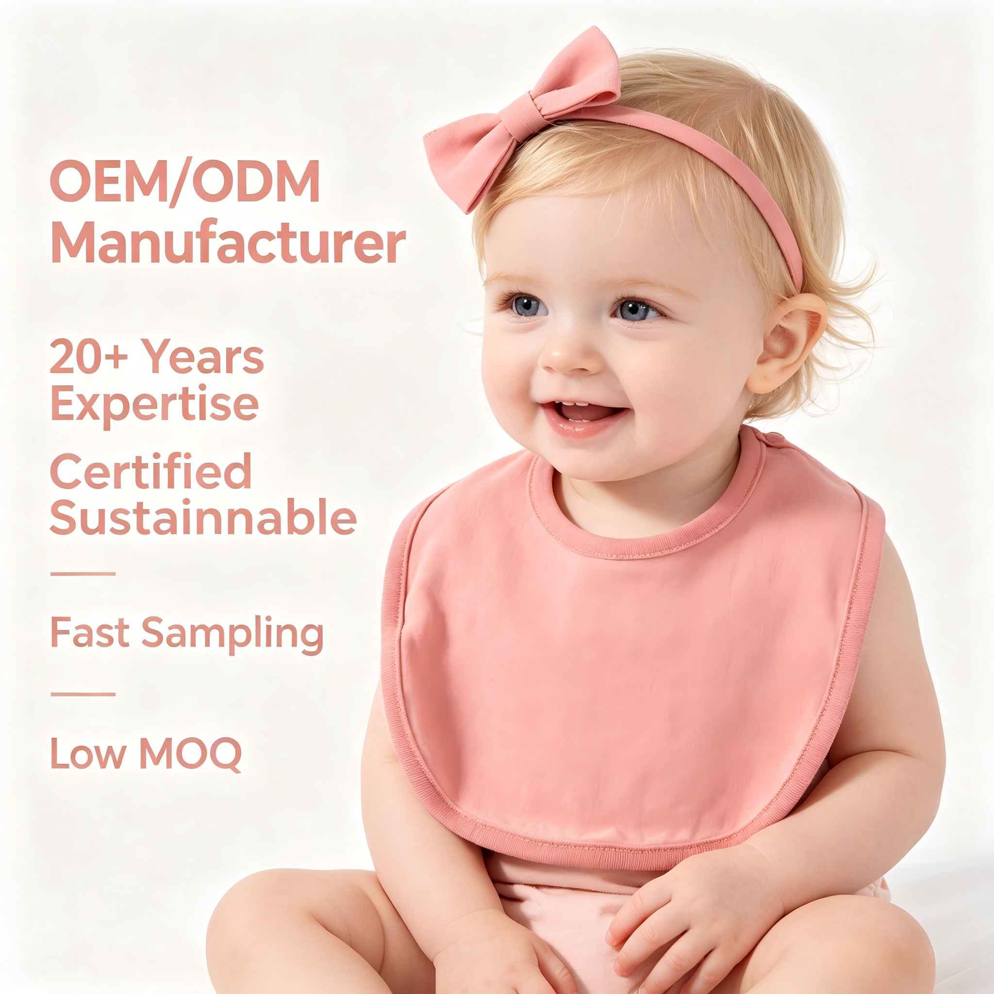 Organic Cotton Baby Bib OEM ODM | Plant Dyed Infant Feeding Bib | Custom Logo Soft Newborn Bib Manufacturer | Eco-Friendly Absorbent Baby Bib Supplier for Private Label Baby Products