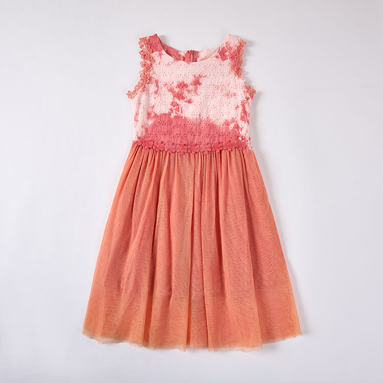 Plant-Dyed Eyelet and Ombré Tulle Dress for Brand Customization