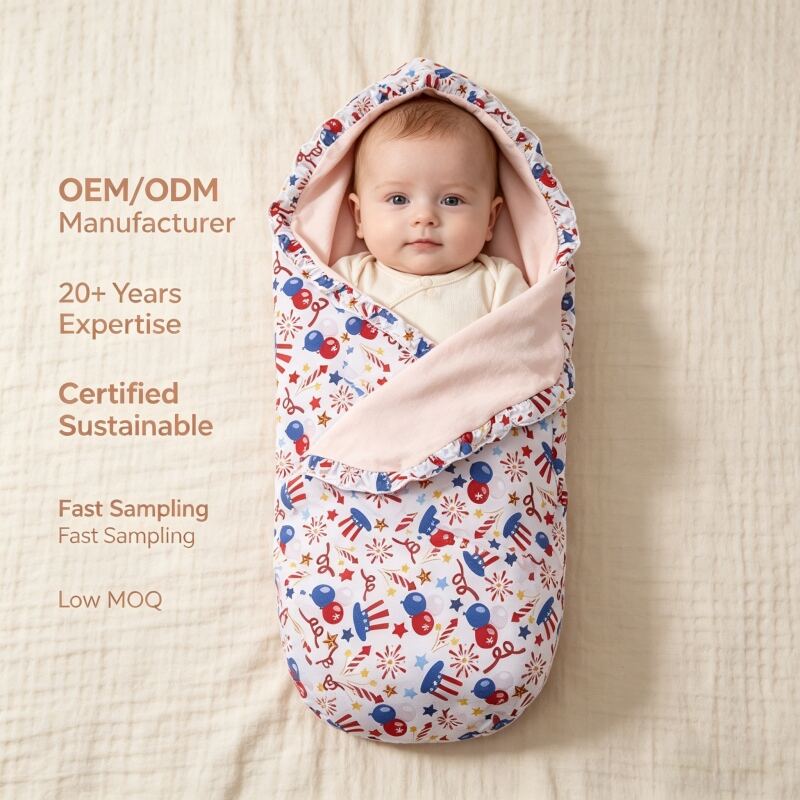 Custom Patriotic Baby Blanket Manufacturer | OEM ODM Holiday Infant Receiving Blanket Supplier