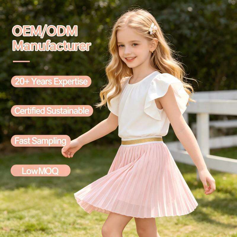 Custom Girls’ Recycled Polyester Pleated Skirt | OEM & Private Label Manufacturing