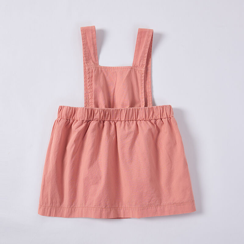 Orange-Pink Baby Overall Dresses Dyed with Sappanwood Madder Pomegranate Peel