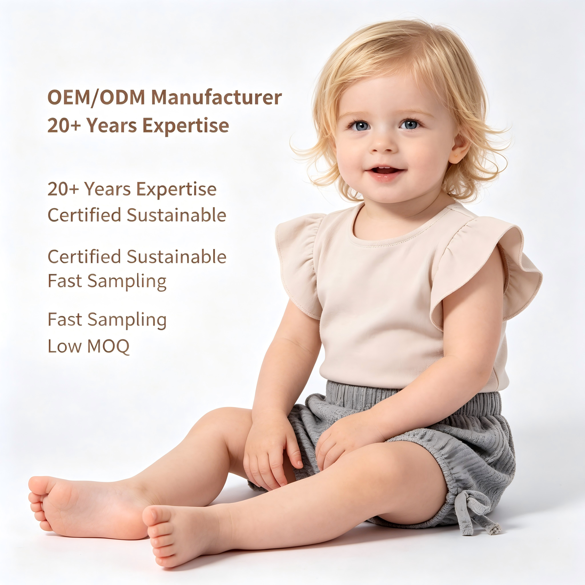 OEM/ODM 100% Cotton Double-Layer Wrinkled Gauze Baby Bubble Shorts | Eco-Friendly Plant-Dyed 135gsm Toddler Bloomers | Custom Sustainable Botanical Dye Infant Summer Shorts with Side Bows Wholesale
