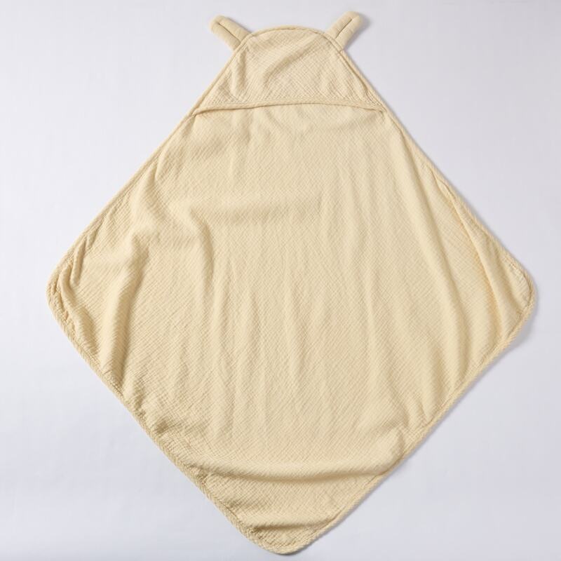 Custom Organic Hooded Baby Blanket Manufacturer | Plant Dyed Muslin Cotton Infant Swaddle Wrap for OEM ODM Baby Brands