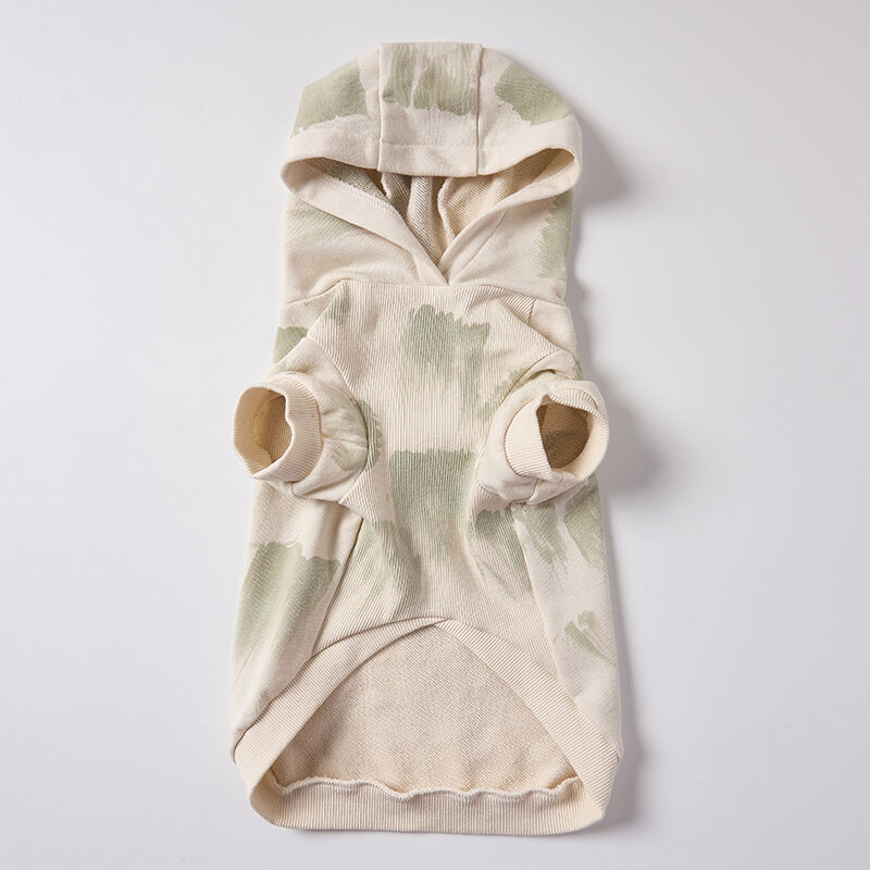 Eco-Friendly Plant-Dyed Abstract Print Dog Hoodie for Wholesale