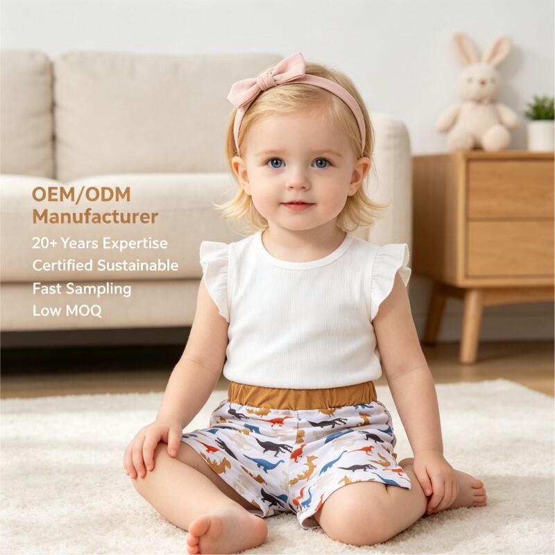 Custom OEM/ODM Baby Dinosaur Print Shorts - Grade A Cotton Breathable Toddler Summer Bottoms - Wholesale Private Label