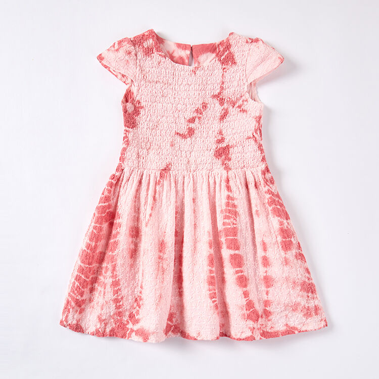 Eco-Dyed Smocked Embroidered Dress | Sustainable B2B Supply