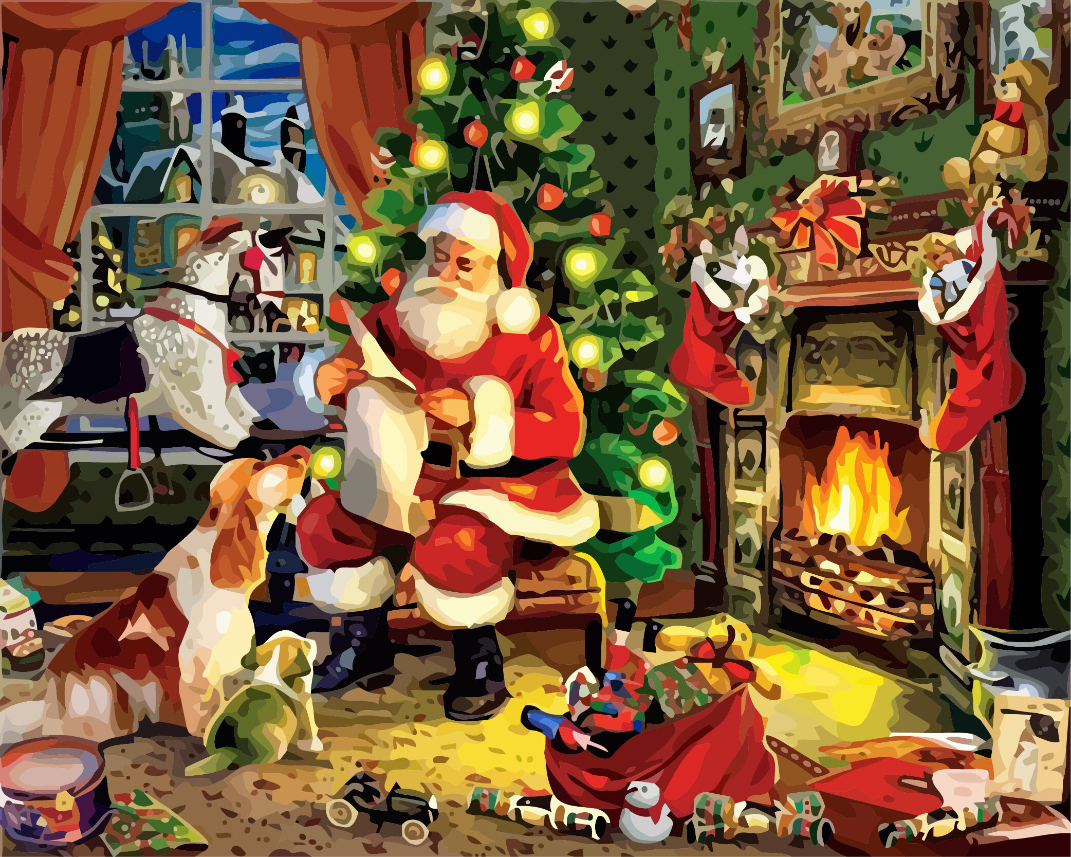 Kits Personalizados de Pintura por Números Presentes e Santa