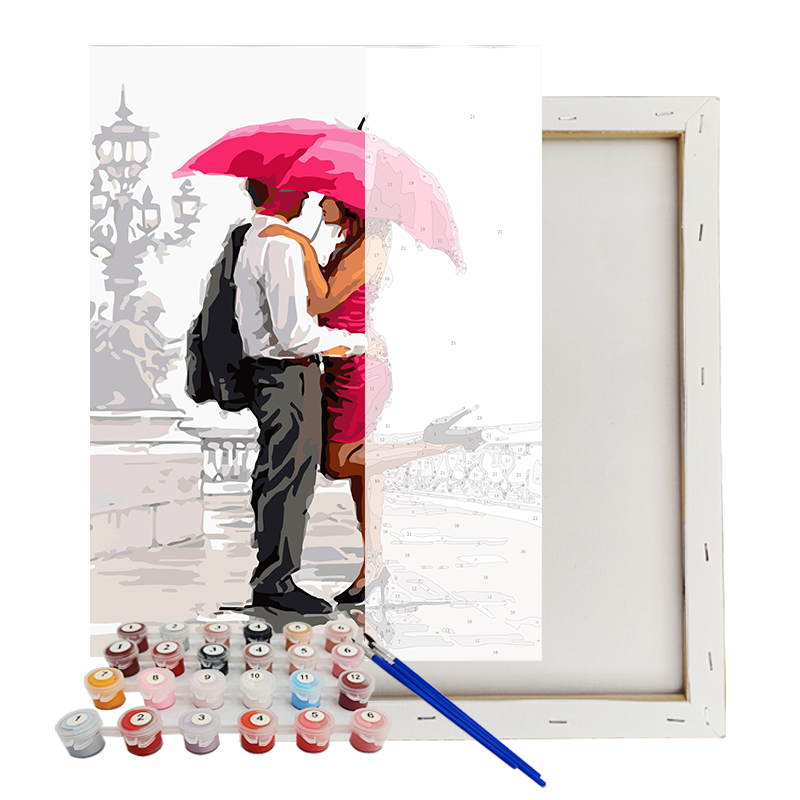 Zestaw DIY Malowanie po numerach Embrace In The Rain