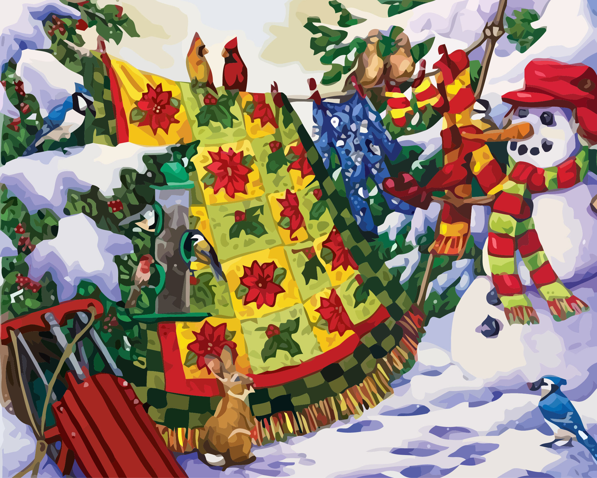 Atacado Kits Pintura Por Número Feriado Snow Fun