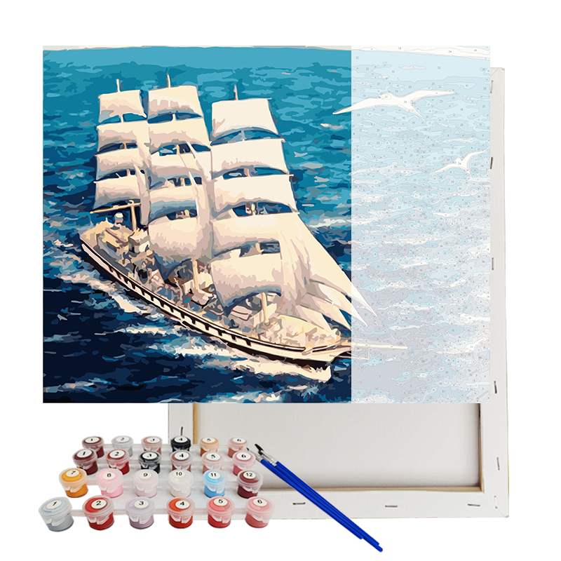 Wholesale Canvas By Numbers White Sails And Seagulls 