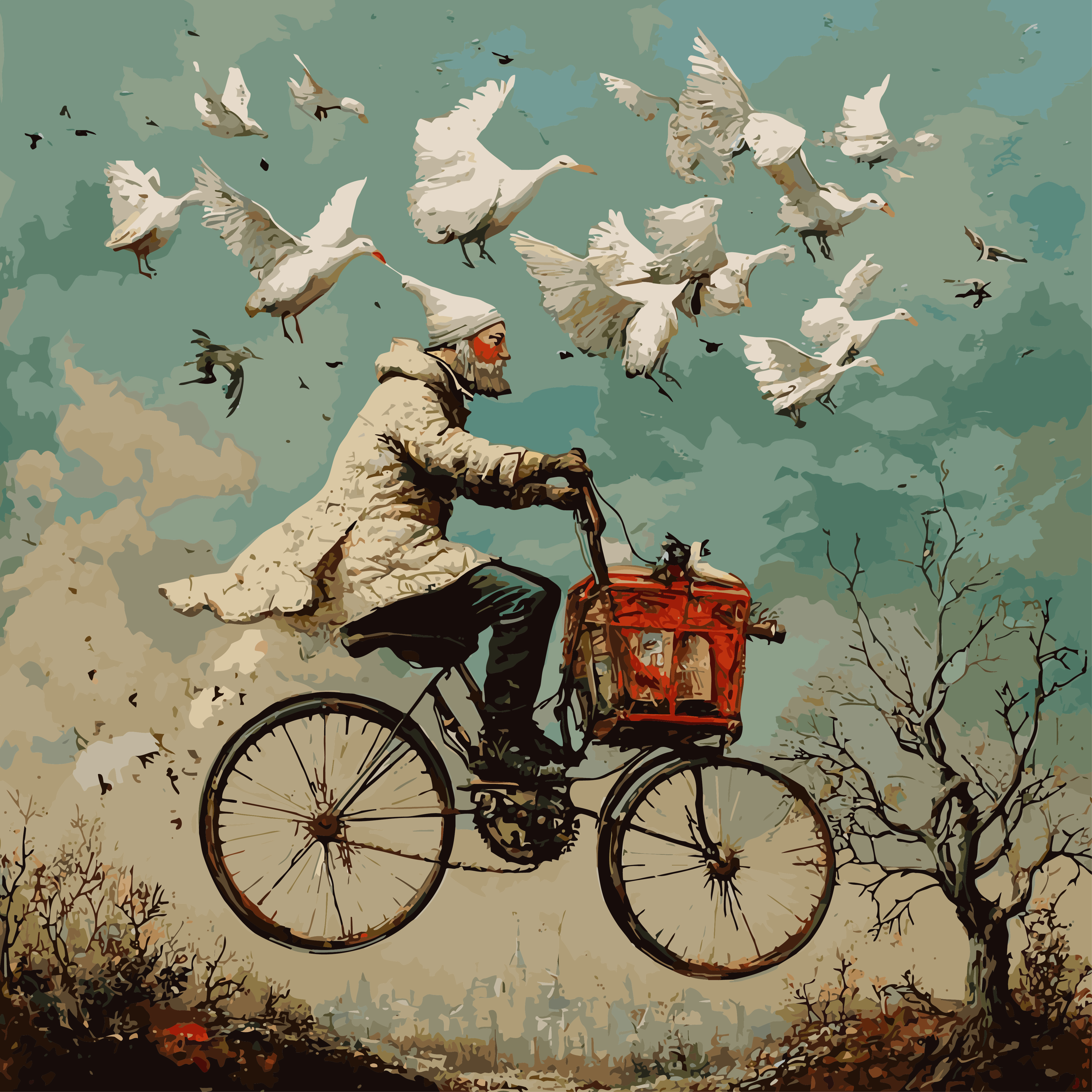 DIY Erwachsenen-Malnachzahlen-Sets Sky Cycle