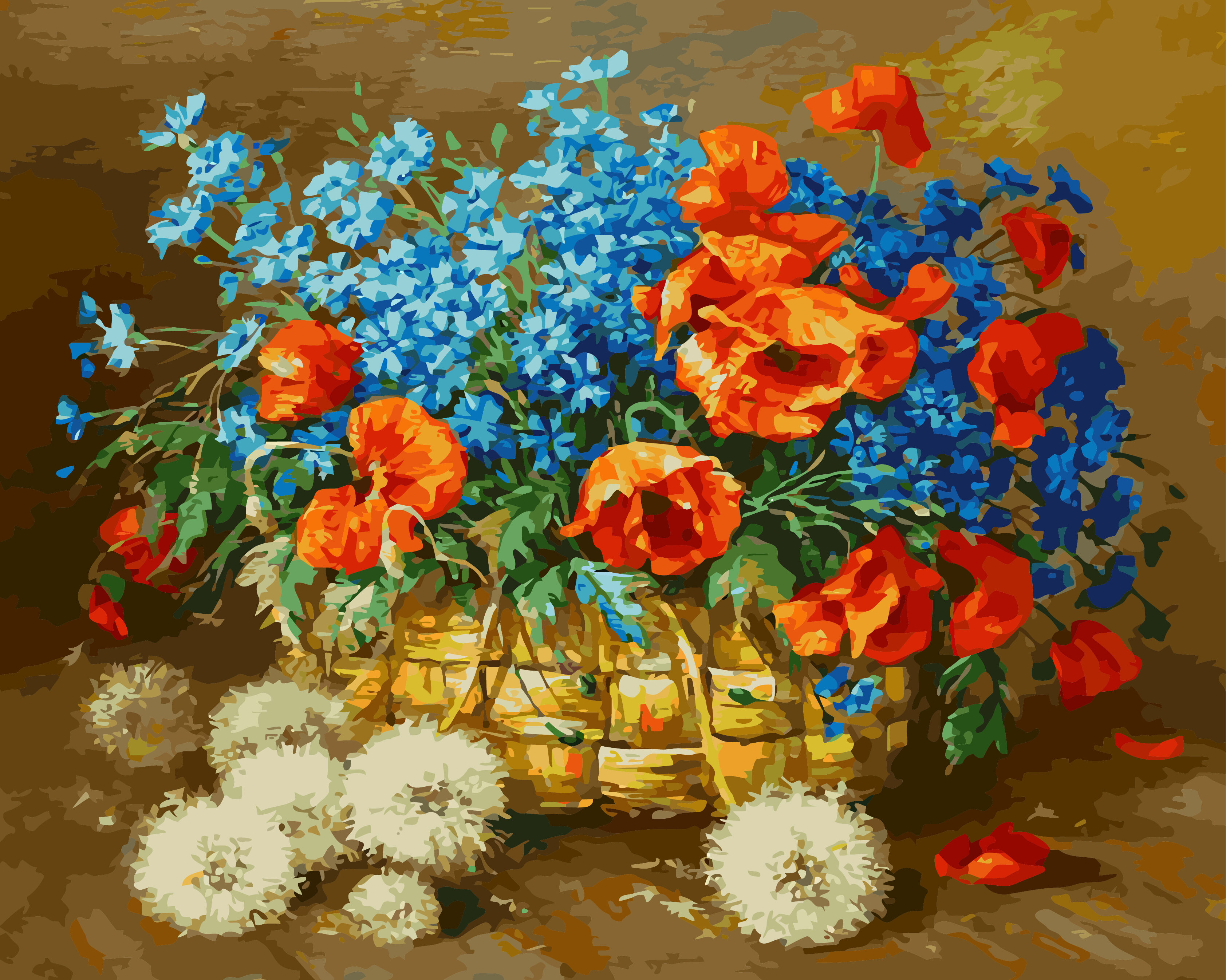 Kits de Pintura por Números para Adultos Arranjo Floral Colorido