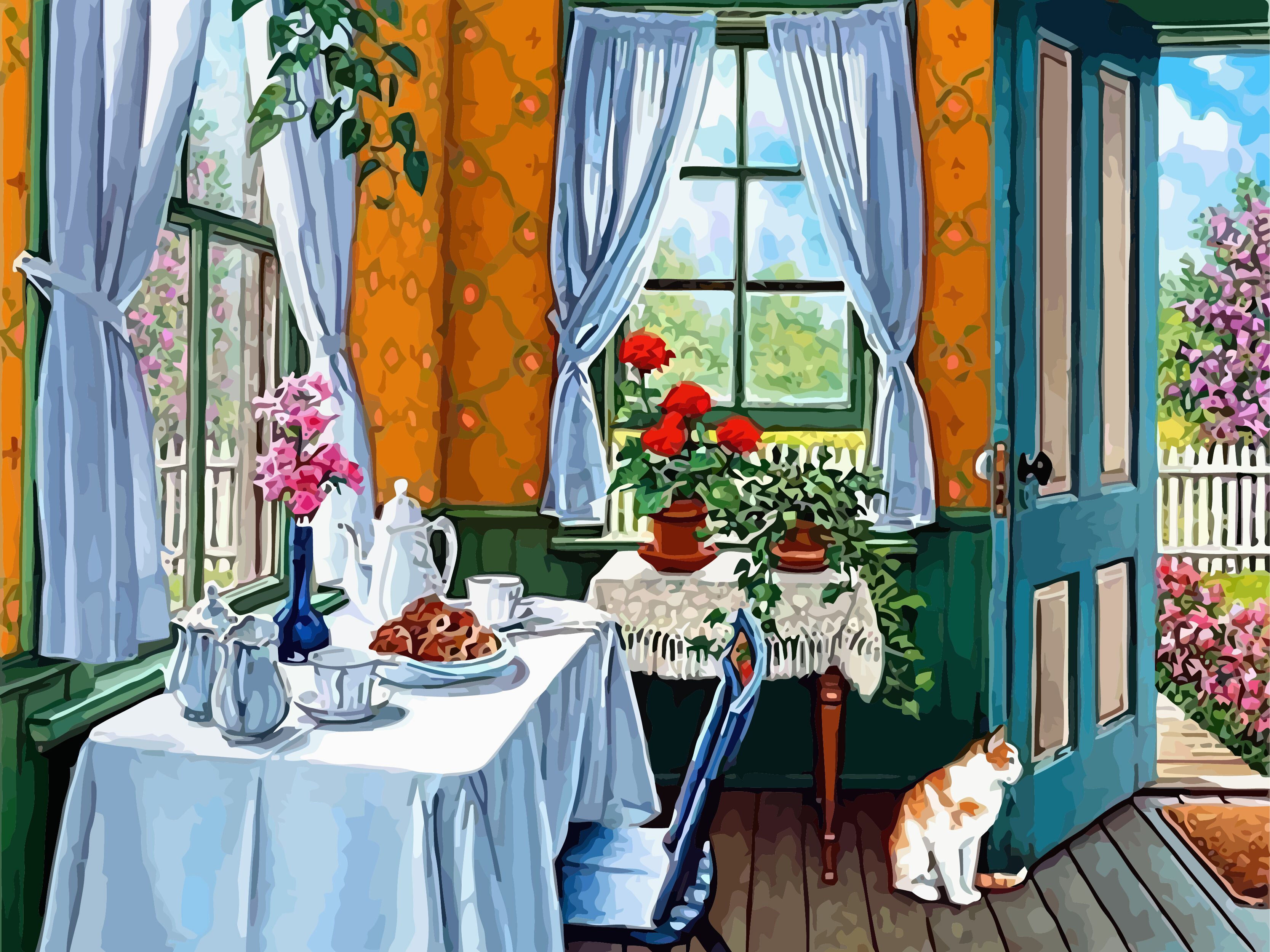 Kits de Pintura por Números DIY para Adultos Retiro Floral
